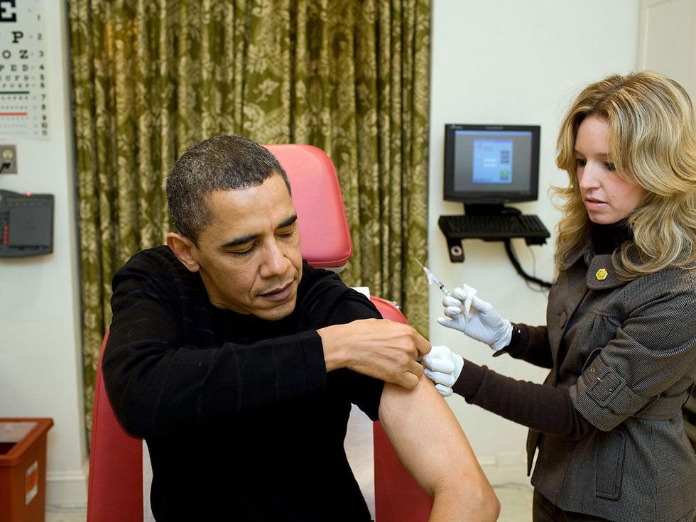 President Barack Obama receives H1N1 vaccination on Dec. 20, 2009