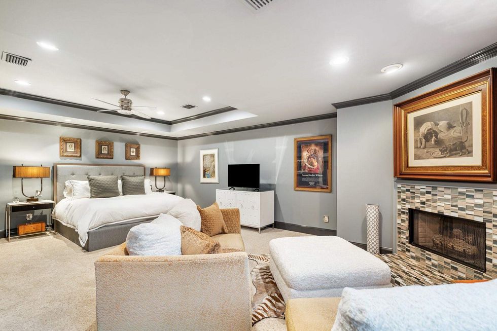 Primary suite with fireplace and sitting room