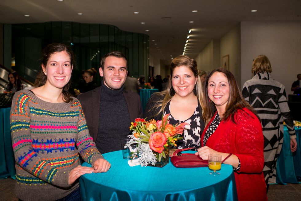 Priscilla Pietz, from left Ansan Lutzel, Arianna Bermudez and Lyndsay Sweeny at the MFAH Art Crowd Party November 2014
