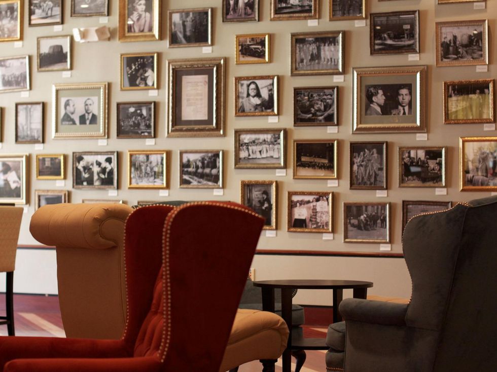 Prohibition Bar Houston interior with photos on wall The Galleria area