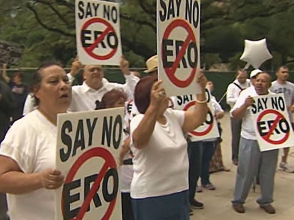 protesting HERO equal rights ordinance May 2014