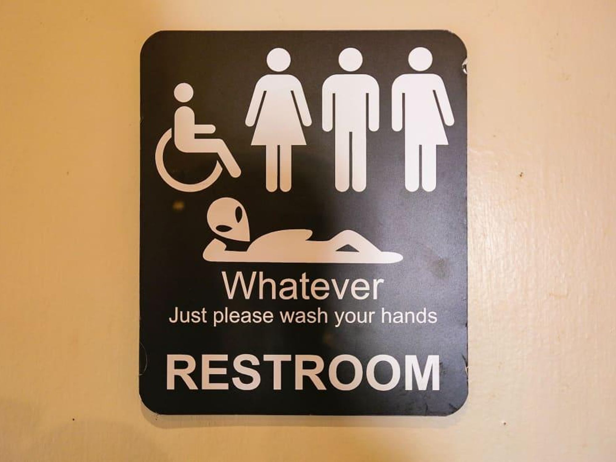 public restroom sign funny all genders