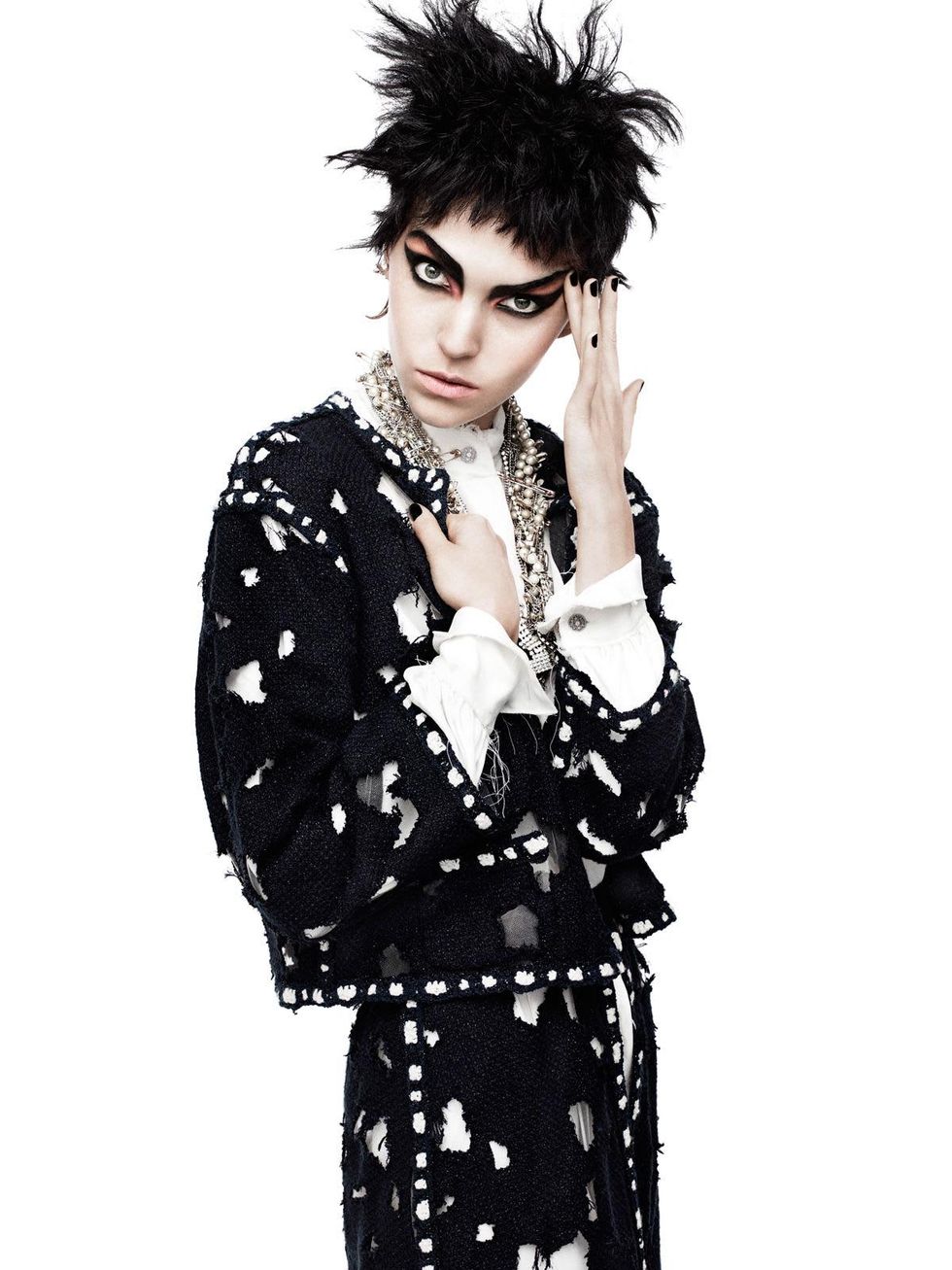 Punk Fashion at The Met May 2013 Karl Lagerfeld\u2019s take on punk for Chanel is in the exhibit, here seen in Vogue, March 2011