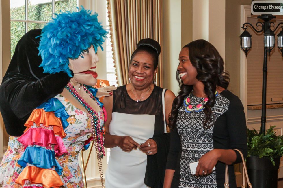 Puppet Pizzazz, from left, John Ella Fowler and Melissa Thompson at the Young Audiences of Houston Gala April 2014