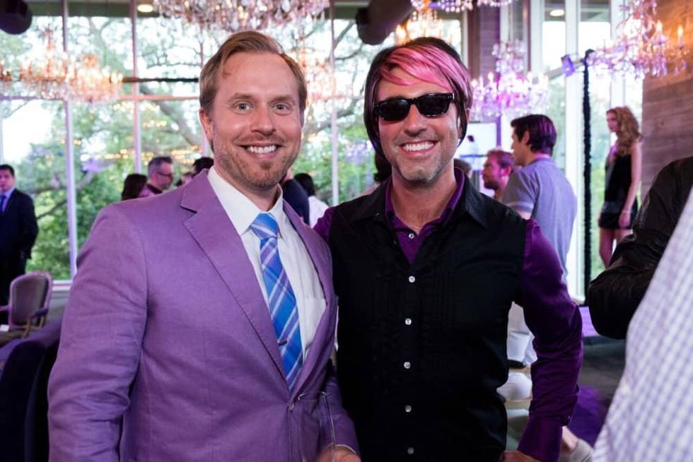 Purple party, Michael Broderick, Ted Bowen