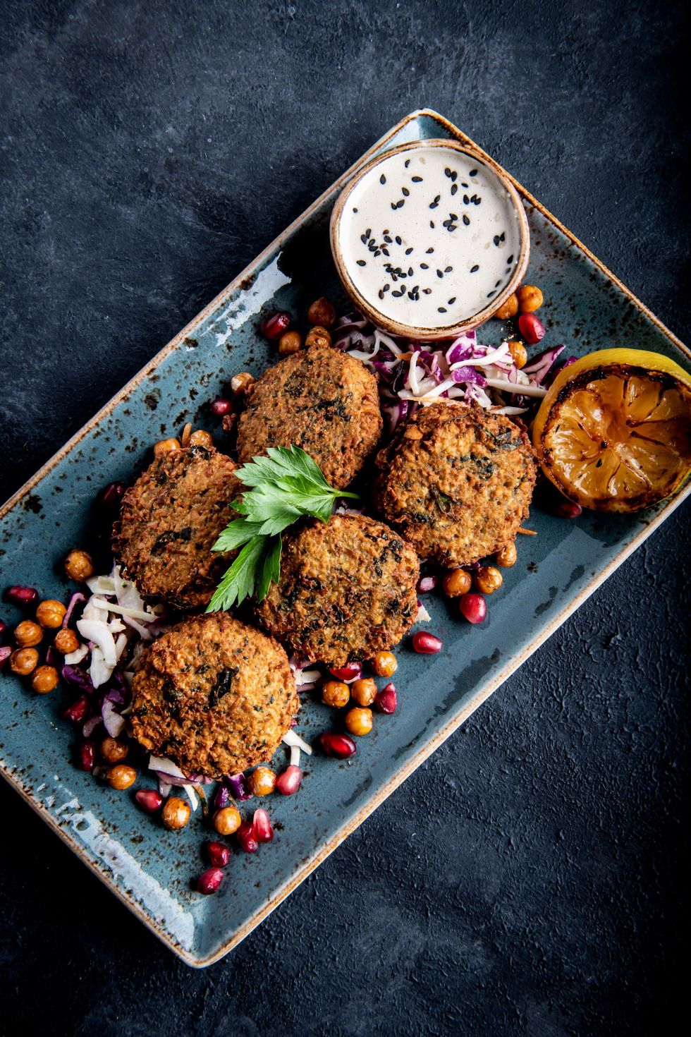 Puttshack falafel cakes