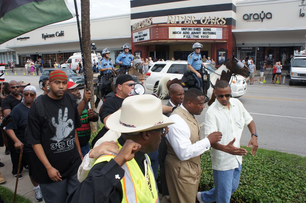 Quanell X Trayvon Martin River Oaks Protest stand your ground George Zimmerman