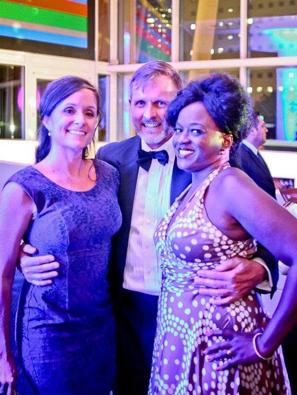 Rachel Good, from left, Marcus Sloan and Carliss Chatman at Bering Omega's Sing for Hope after-party