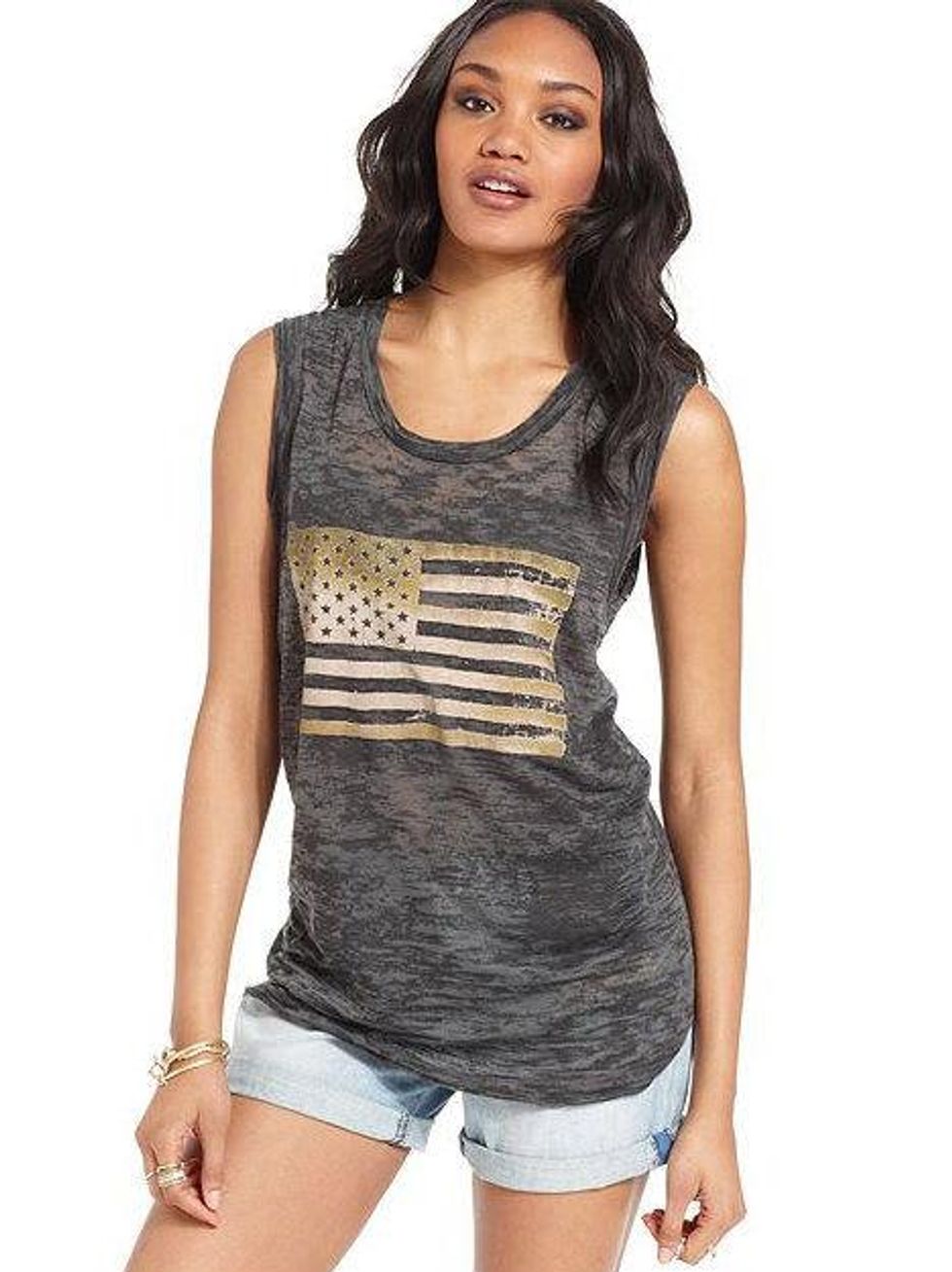 Rachel Roy flag-print tank