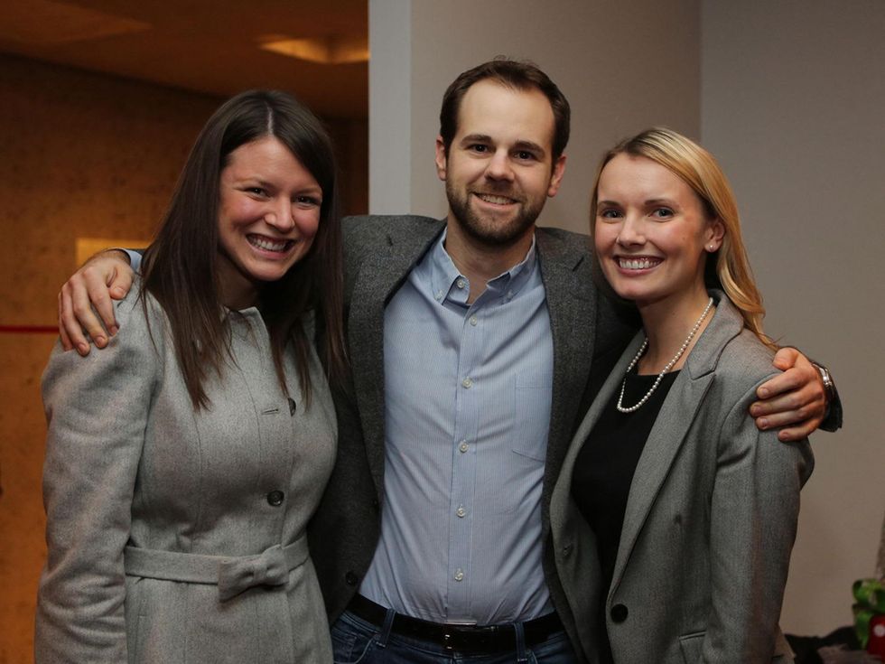 Rachel Stephenson, from left, Will Todd and Julie Stephenson at the Alley Young Professionals holiday party December 2013