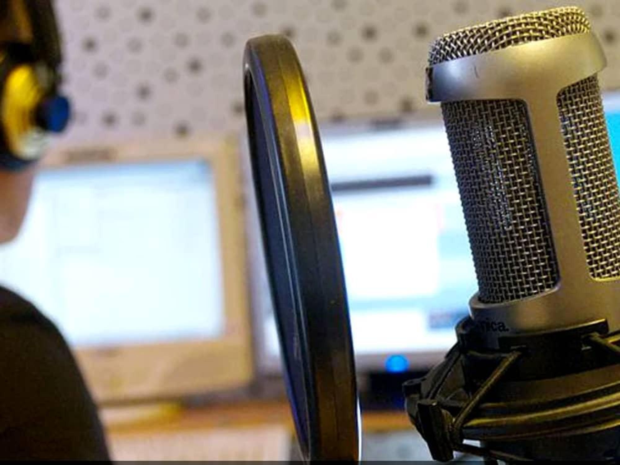 radio microphone studio host