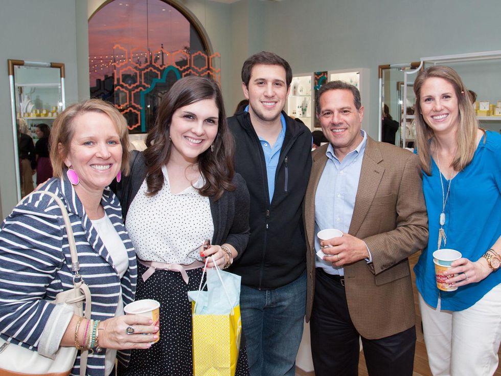 Rae Lynn Fontana, from left, Alexa Fontana, Robby Fontana, Larry Fontana and Lauren Rizzoli at the Kendra Scott opening in The Woodlands April 2014
