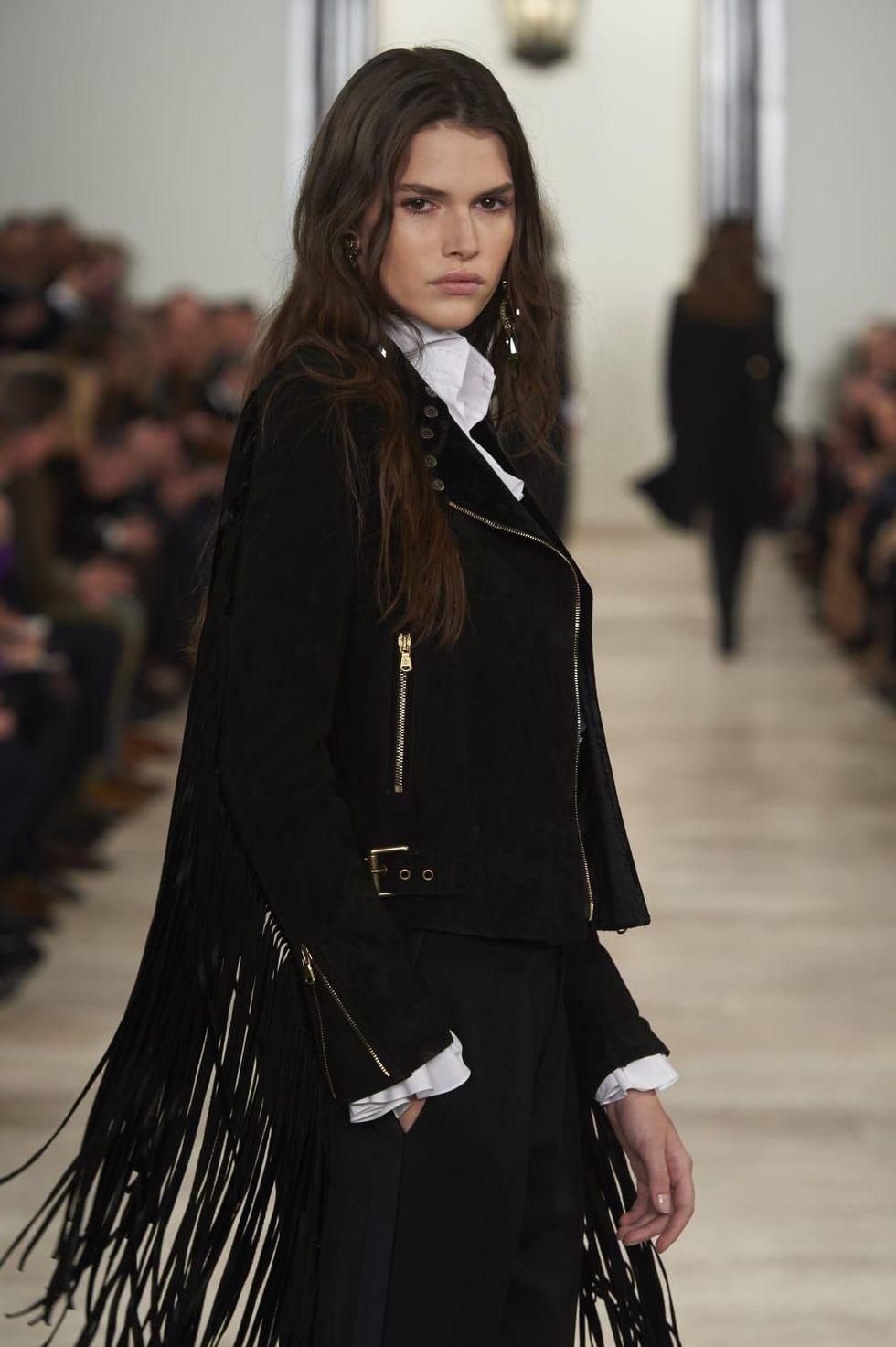 Ralph Lauren fall 2016 collection Look 35A fringe