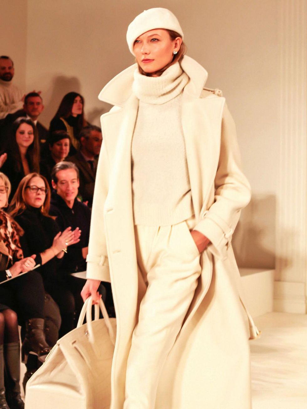 Ralph Lauren model in coat