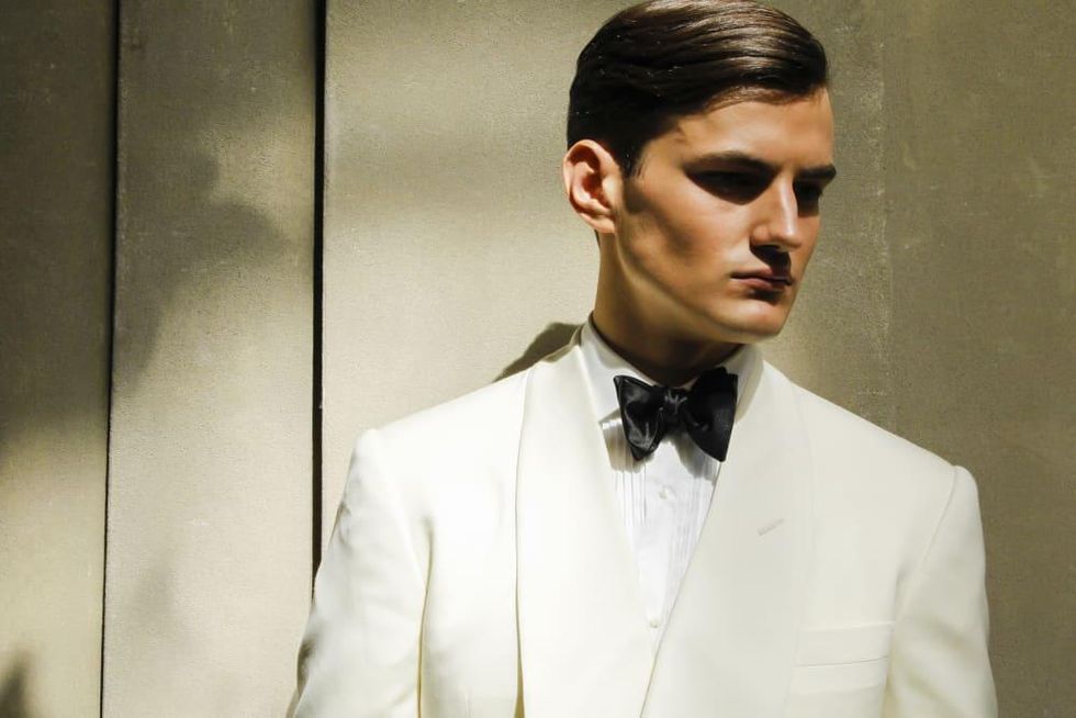 Ralph Lauren Purple Label white shawl lapel dinner jacket