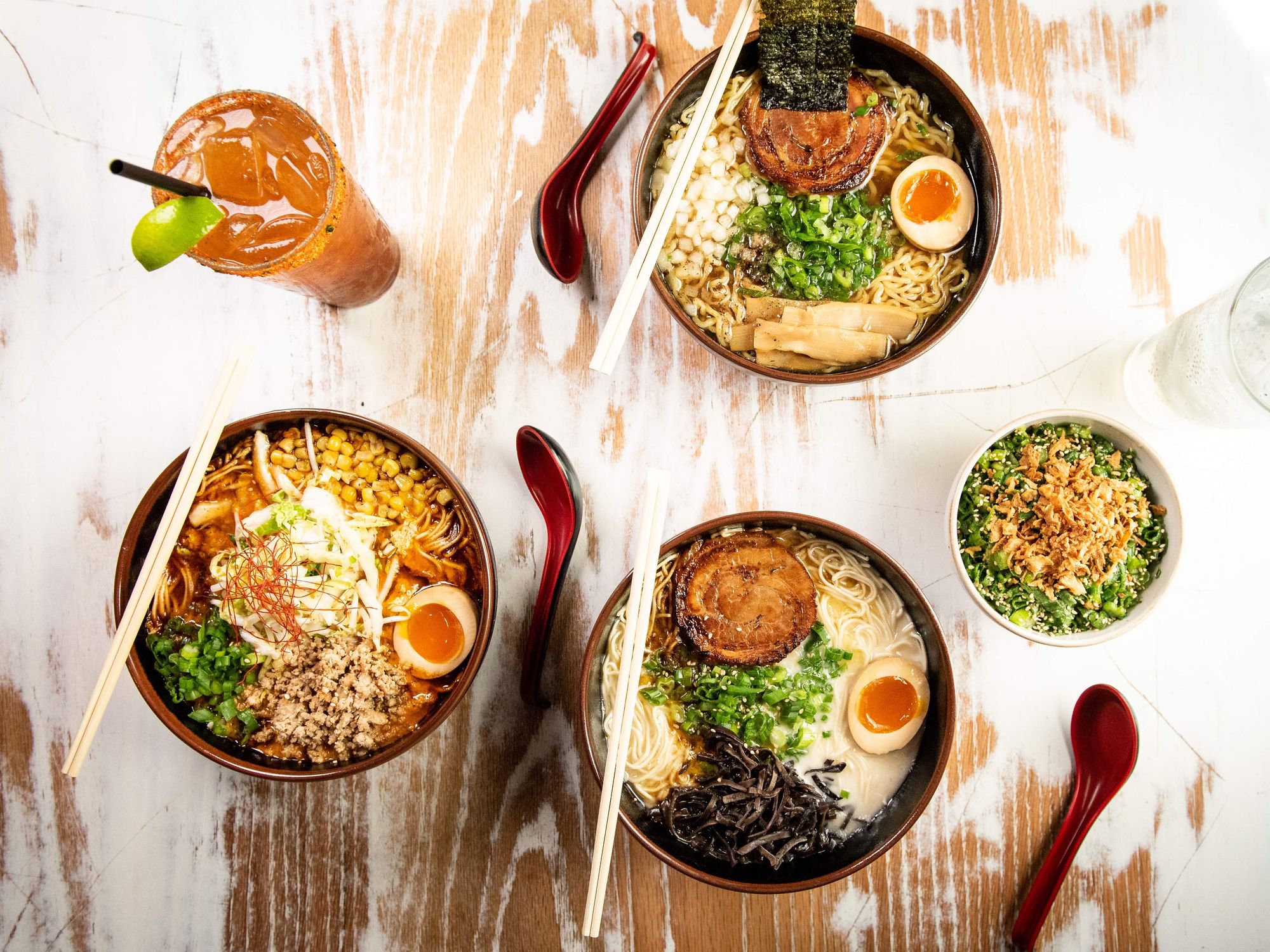 Ramen Tatsu-ya food spread