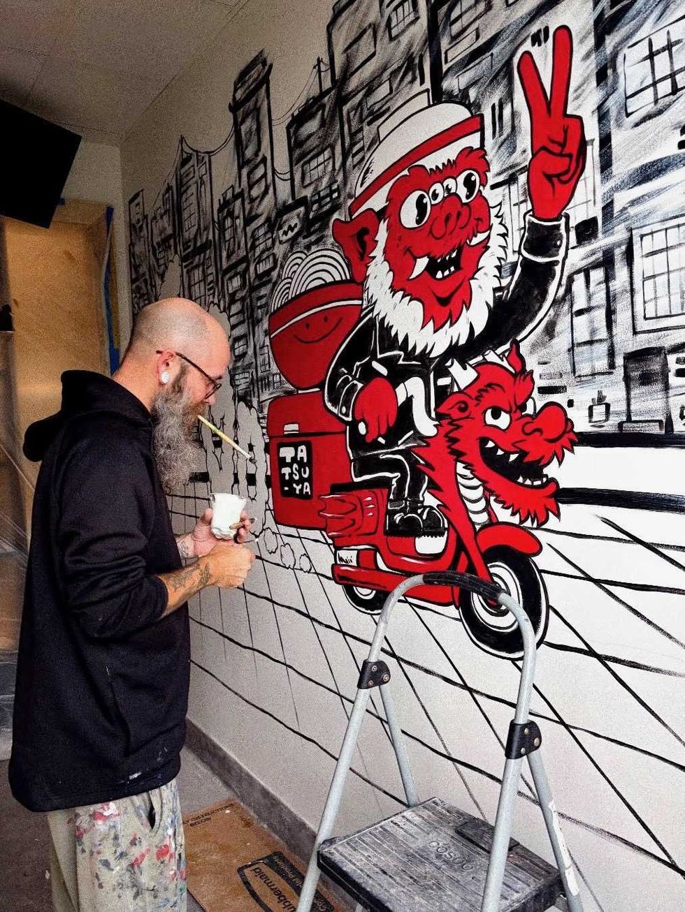 Ramen Tatsu-ya Memorial Briks mural