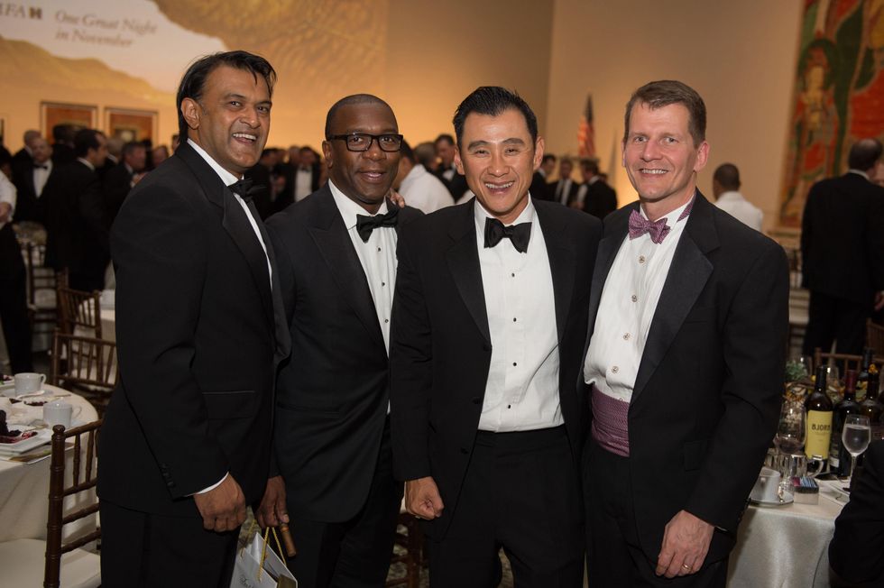 Ramesh Krishnan, from left, Garfield Johnson, Rick Ngo and Cary Moorhead at Museum of Fine Arts Houston MFAH One Great Night November 2014