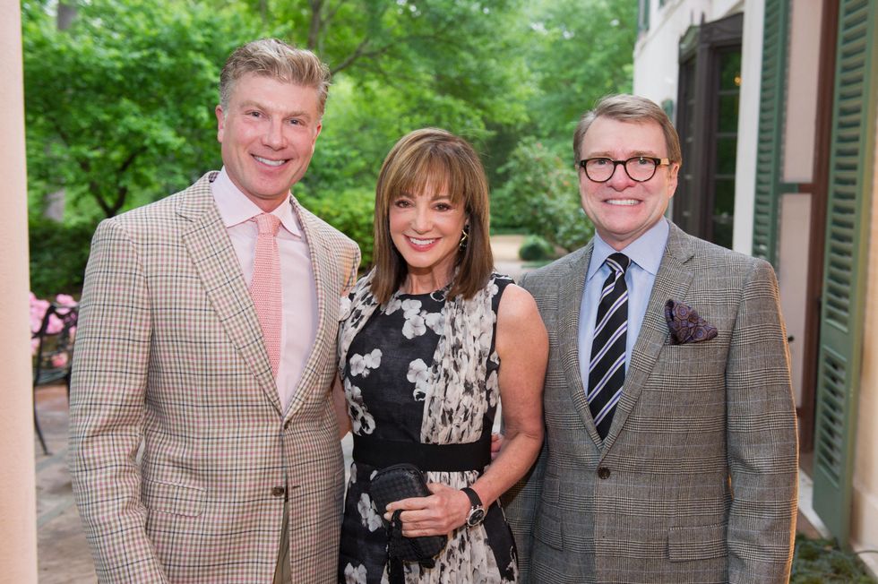 Randy Powers, from left, Janet Gurwitch and Bill Caudell at the Bayou Bend Garden Party April 2014