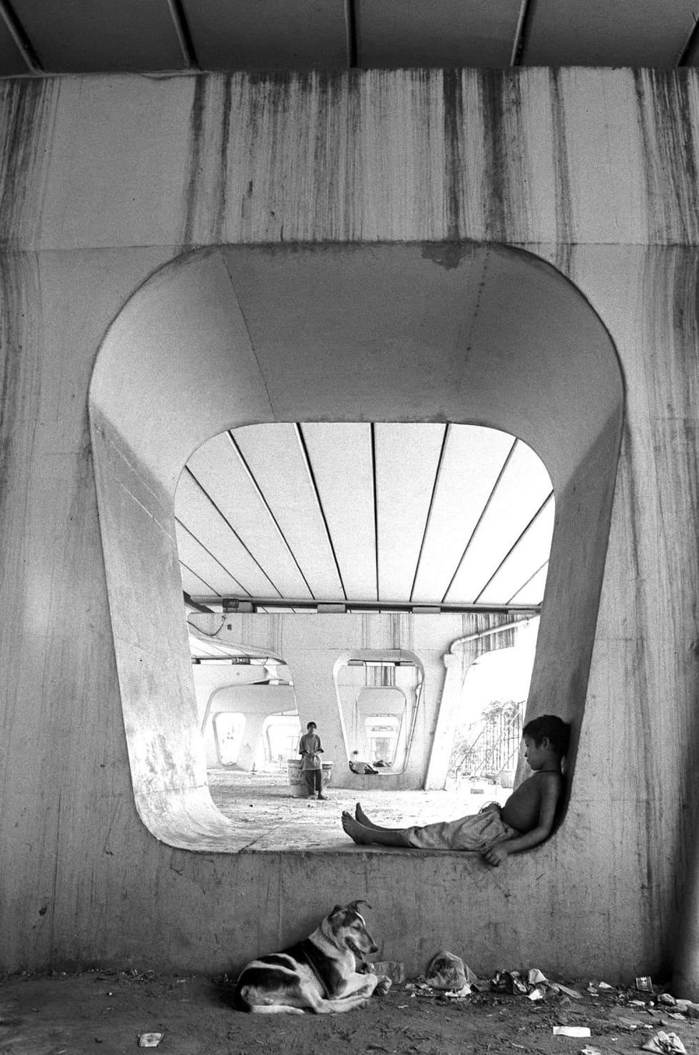 Ravi, Seven Years Old, Begging for a Living near Indian Institute of Technology Flyover, New Delhi - FotoFest