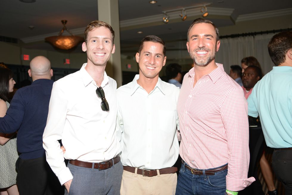 Ray Dennison, from left, Gray Thornton and Ted Bowden IV at the ZooZa Event at Hotel ZaZa August 2014