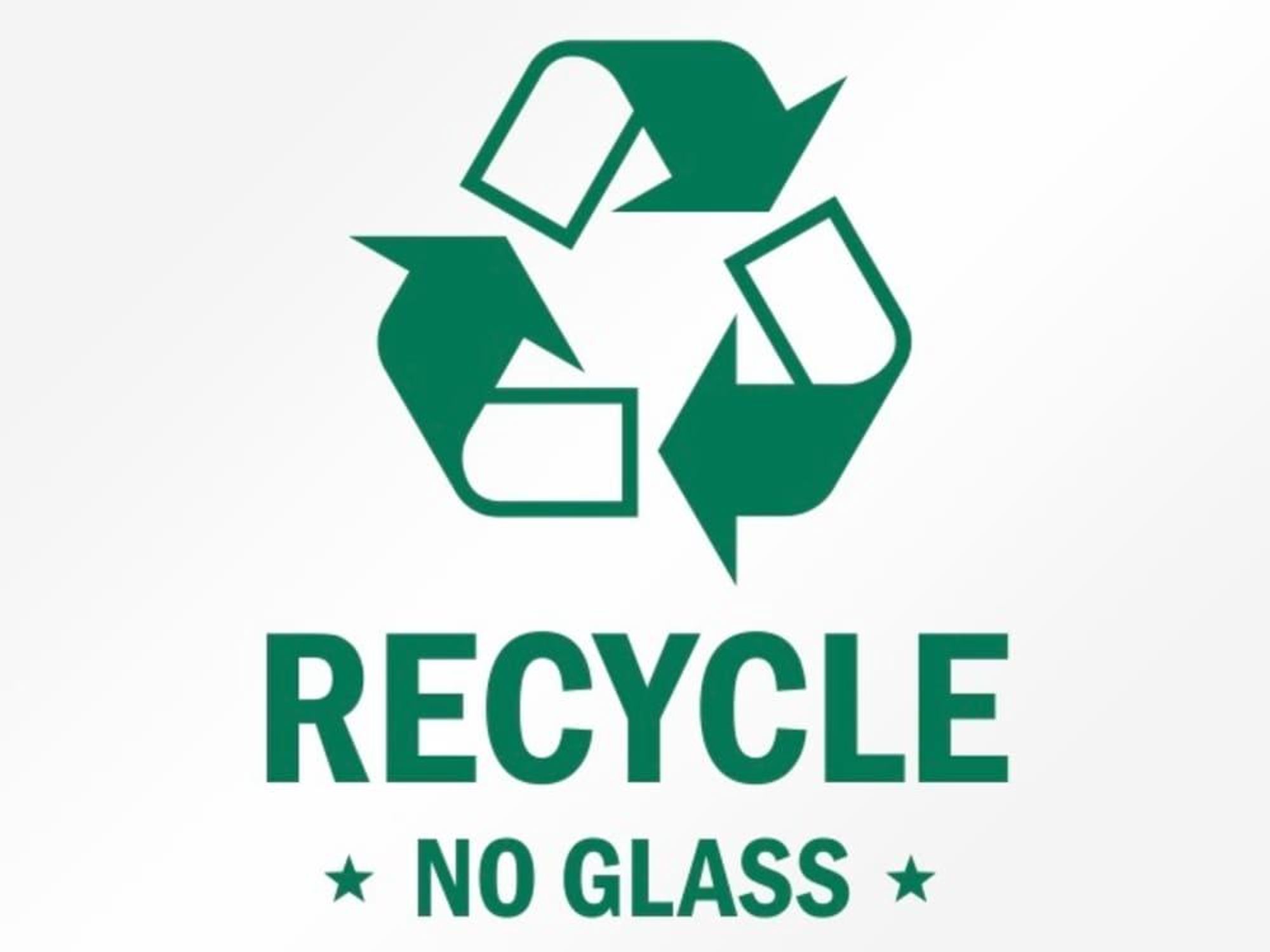Recycle no glass sign