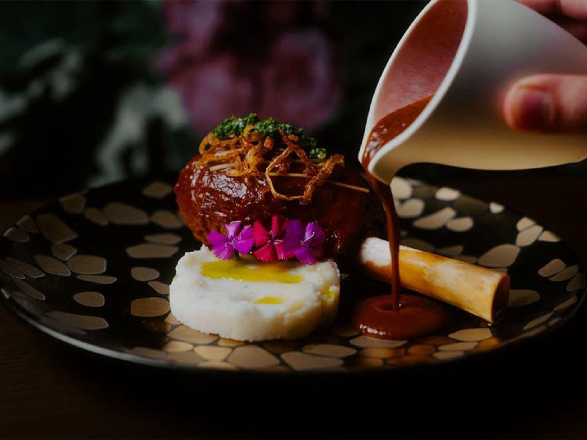 Red wine braised lamb shank.