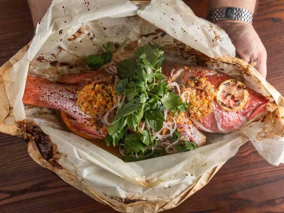 Reef Bryan Caswell whole half snapper