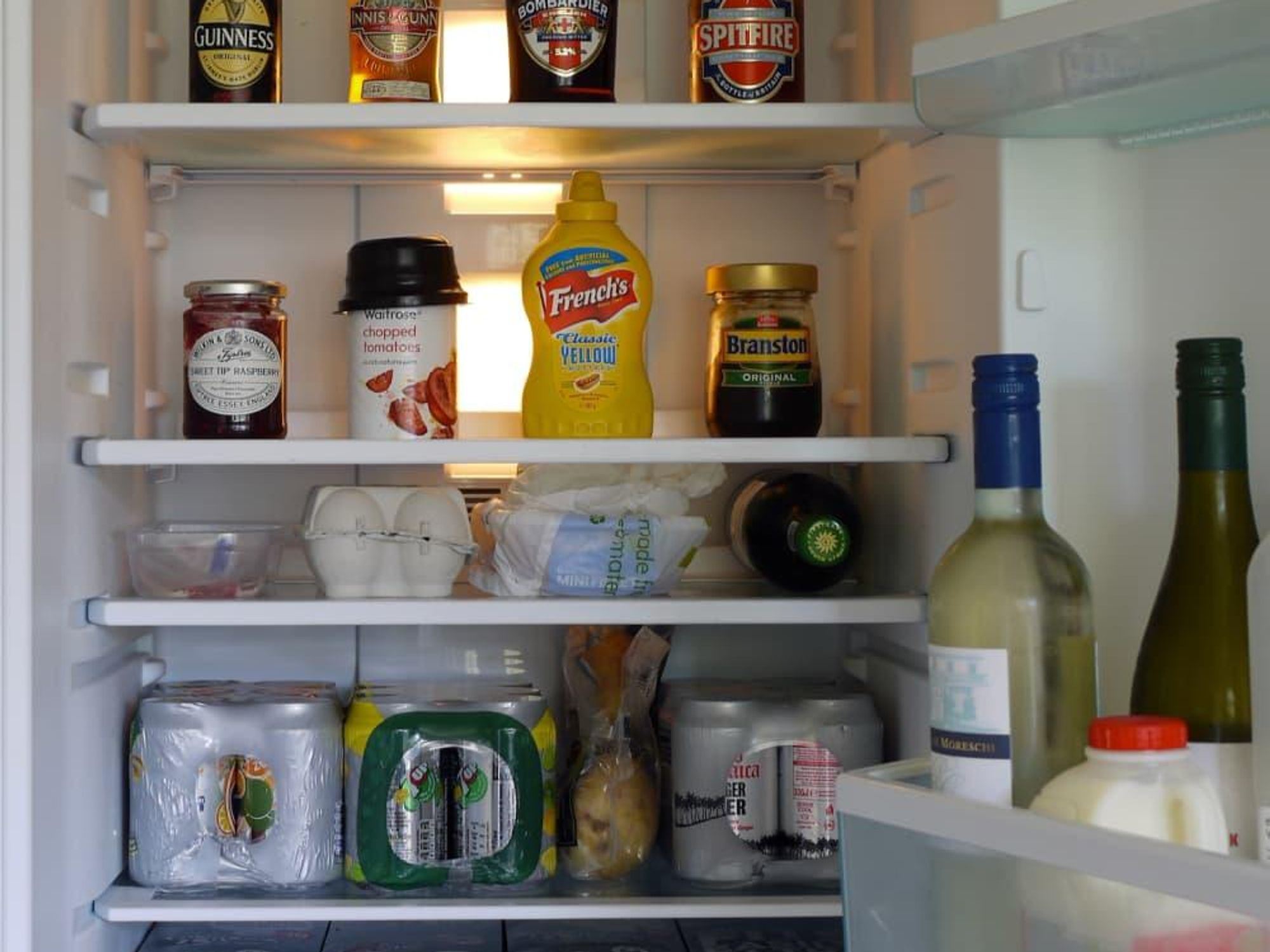 Refrigerator open beer fridge