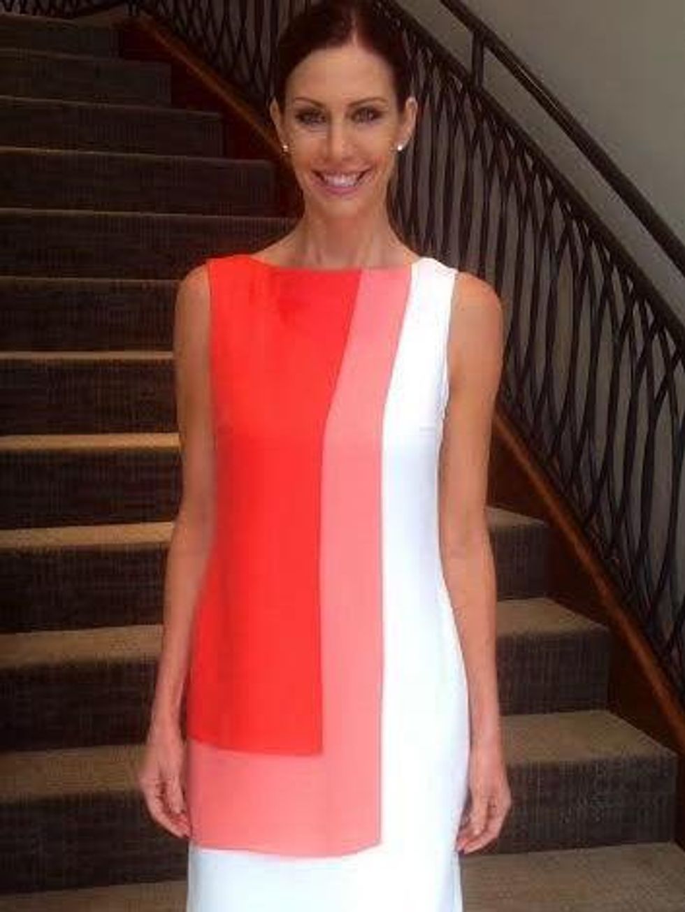 Rena Lange resort 2015 coral dress