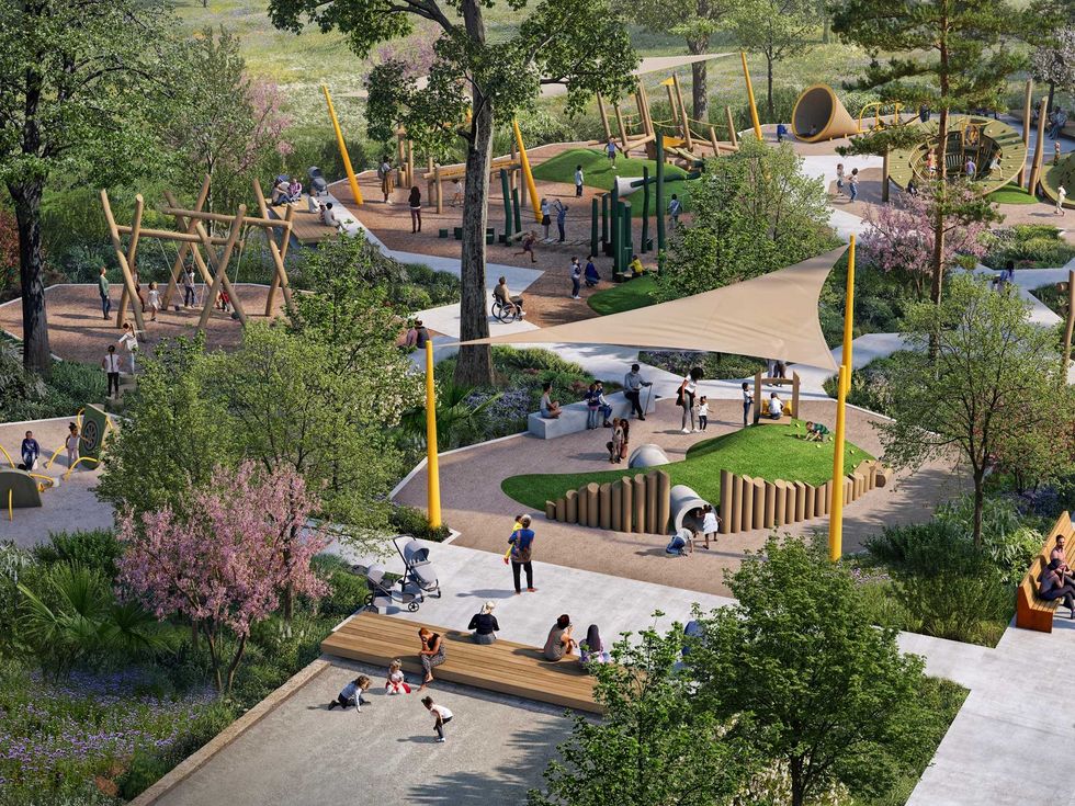 Rendering of the new Camp Logan playground at Memorial Groves.