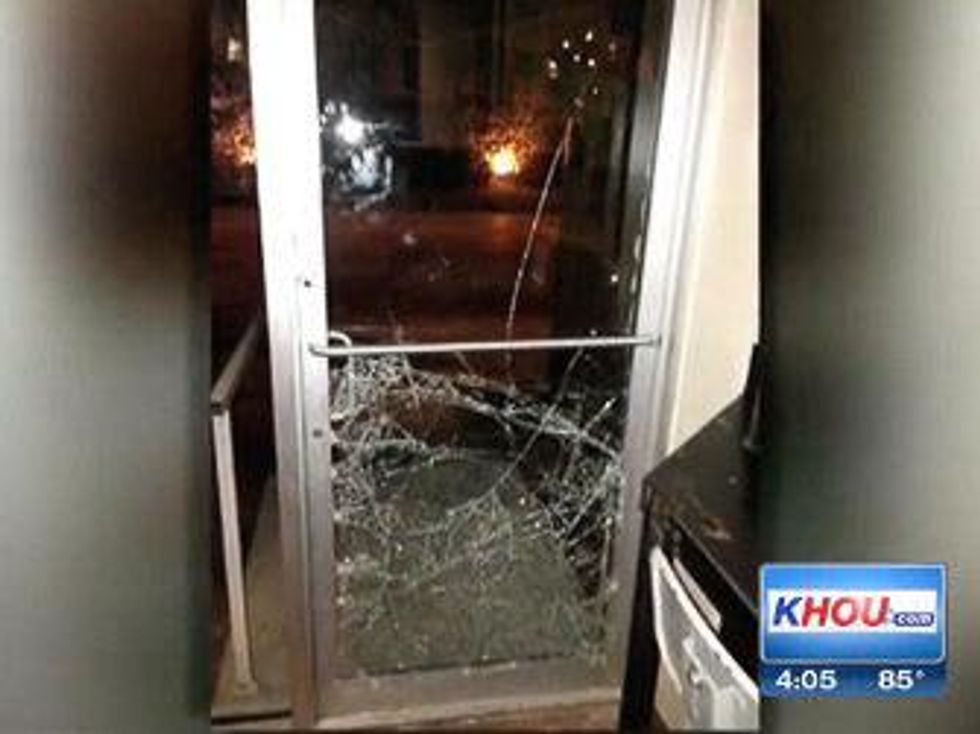 Revival Market Houston Heights broken glass door break in May 2013 RUN FLAT