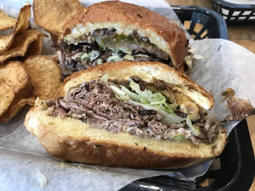 Rhotey Rotisserie beef sandwich