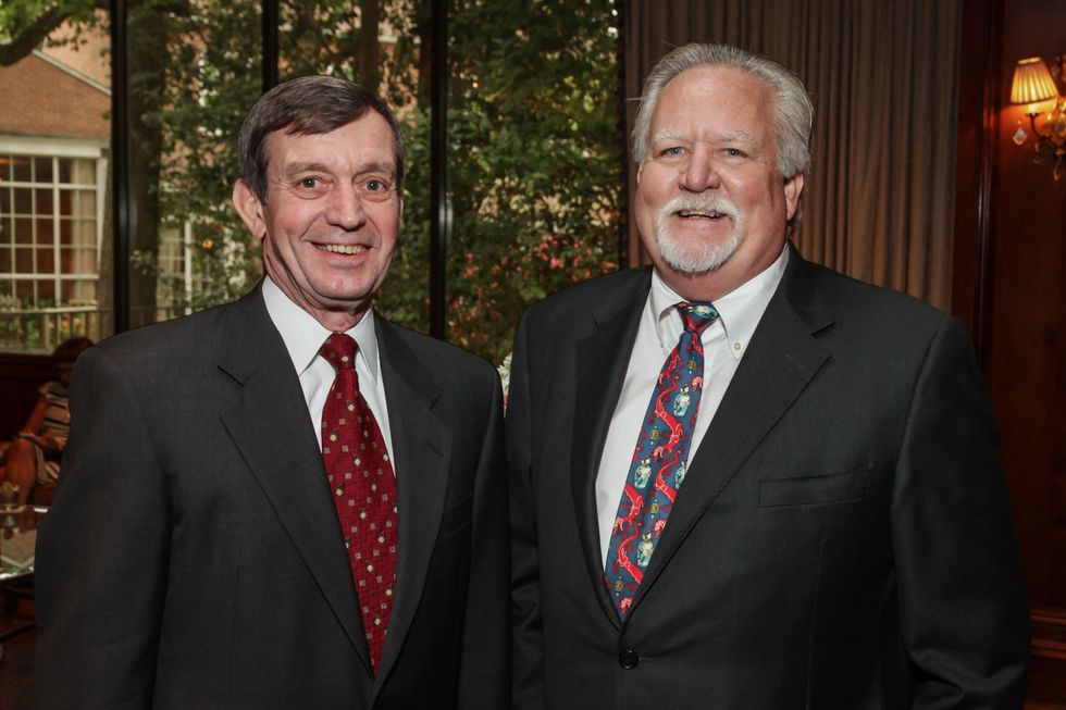 Rich Walton, left, and Art Smith at the Houston Hospice butterfly luncheon April 2015