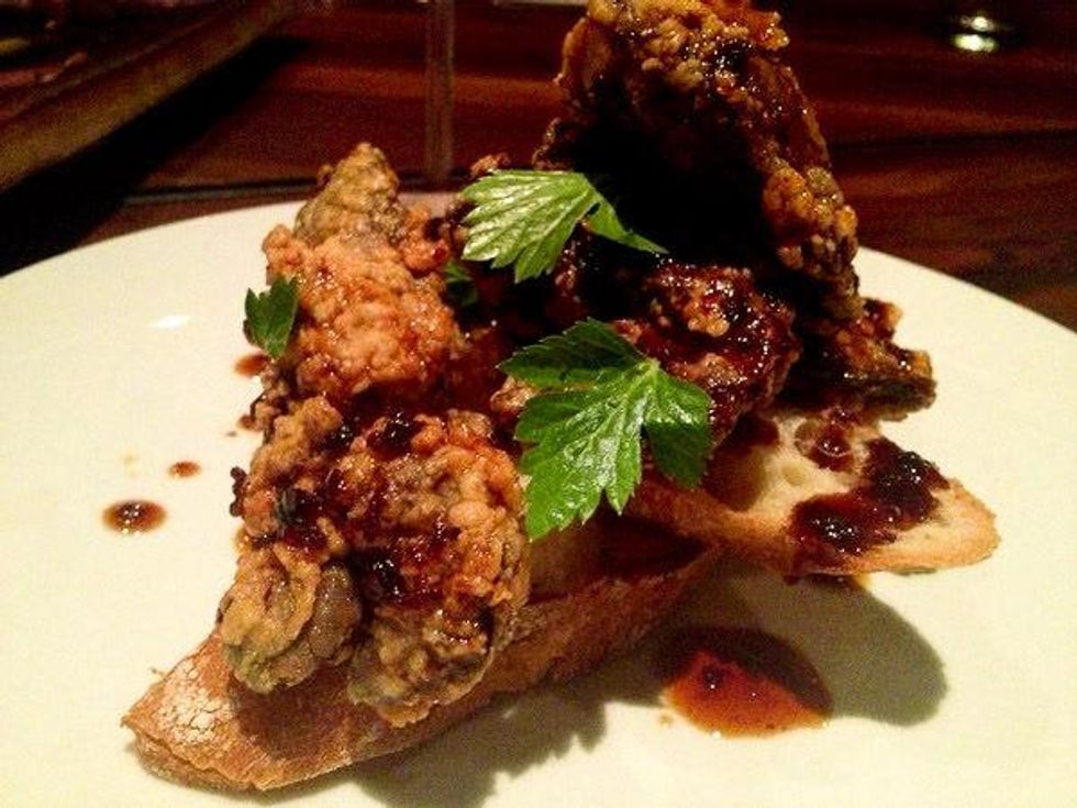 Rick Bayless, Underbelly, chicken-fried chicken livers, goat dumplings