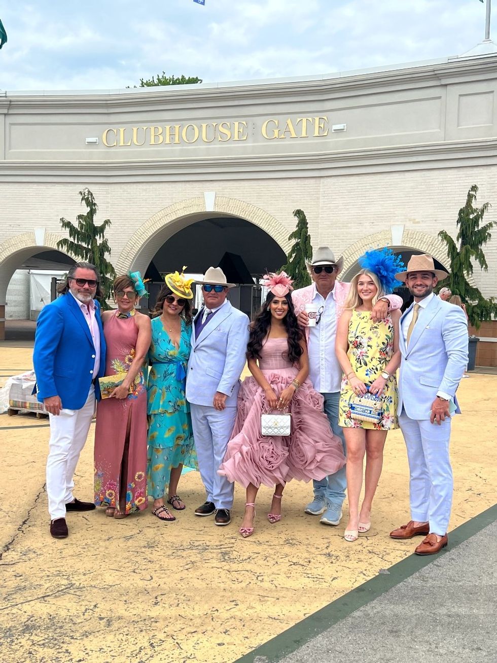 Rick Geisel, Tasha Geisel, Debra Slaughter, Johnny Slaughter, Zinat Ahmed, Pete Bell, Bailey Bell, Hayden Layne Cotton Holdings kentucky derby 2023