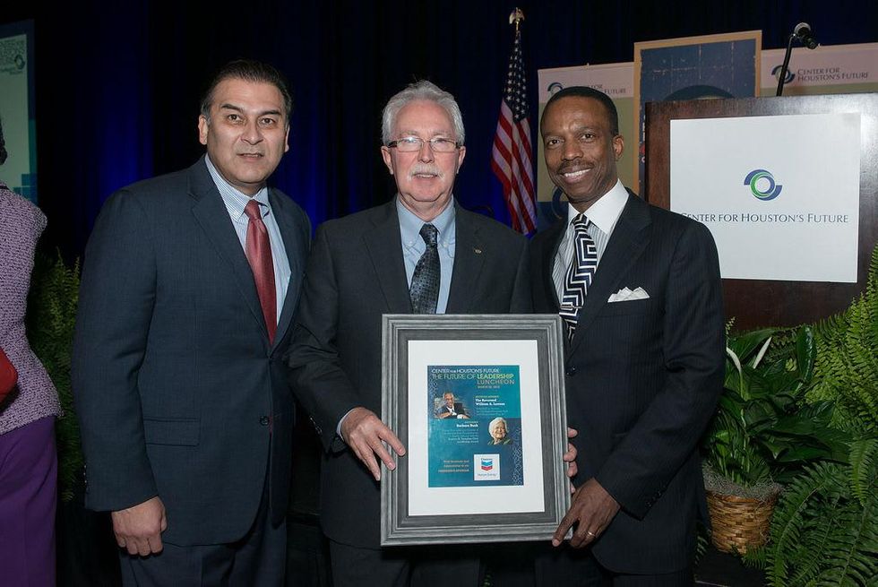 Rick Jaramillo, from left, John Huff and AstleyBlair at the Center for Houston's Future luncheon March 2015