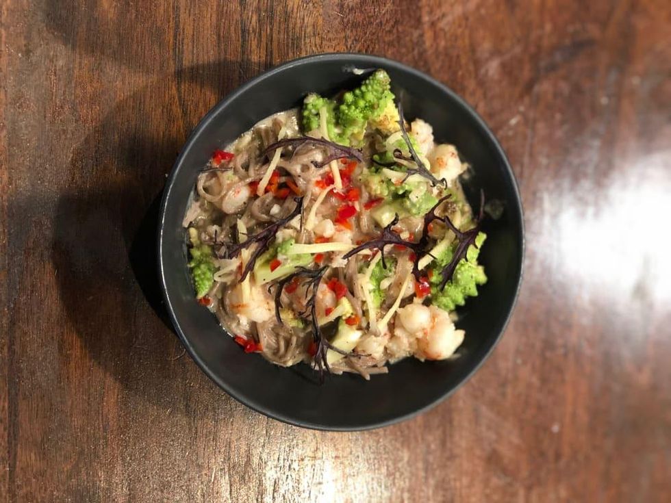 Riel shirmp and noodles happy hour dish