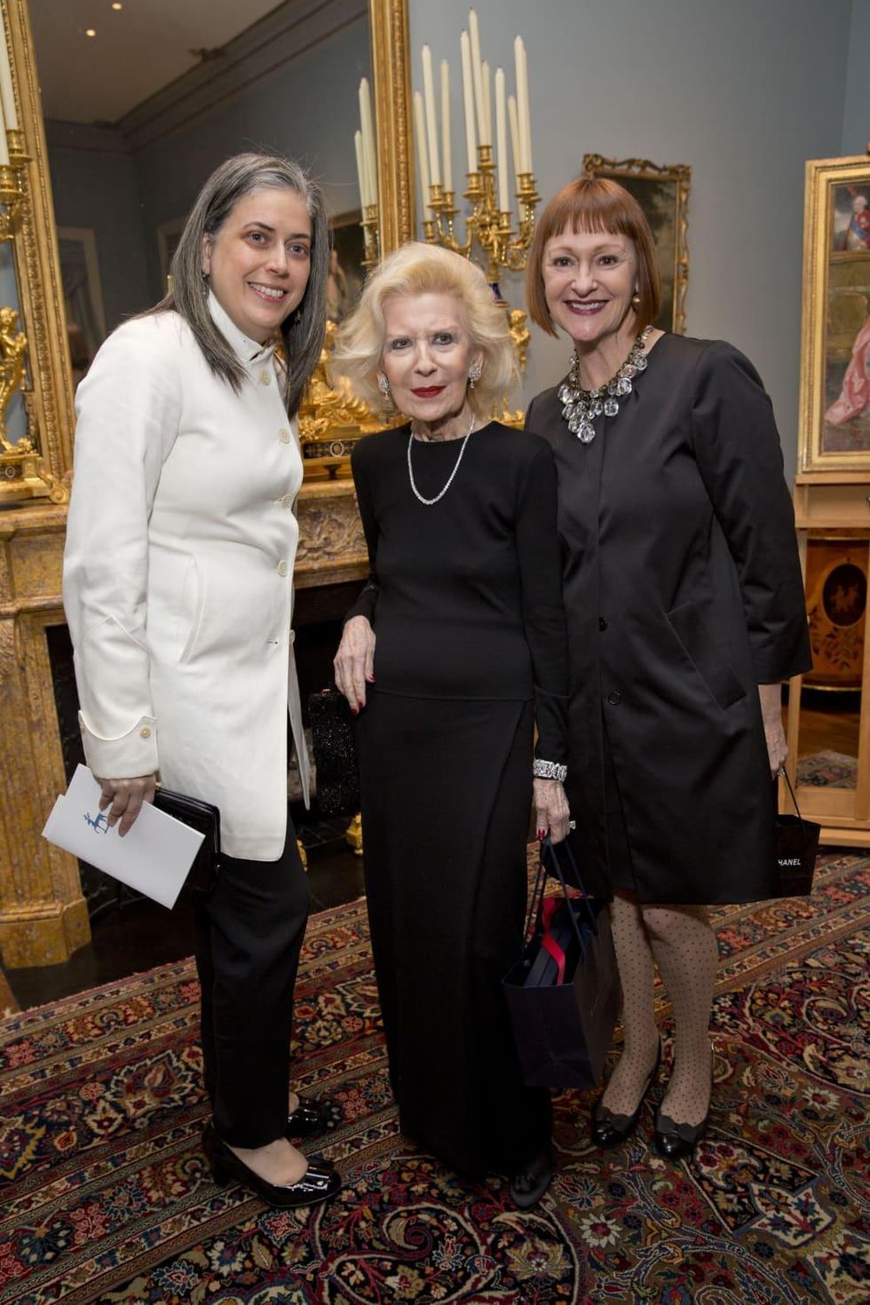 Rienzi society dinner, Feb. 2016, Christine Gervais; Carolyn Rosenstock-Ellis; Valerie Greiner
