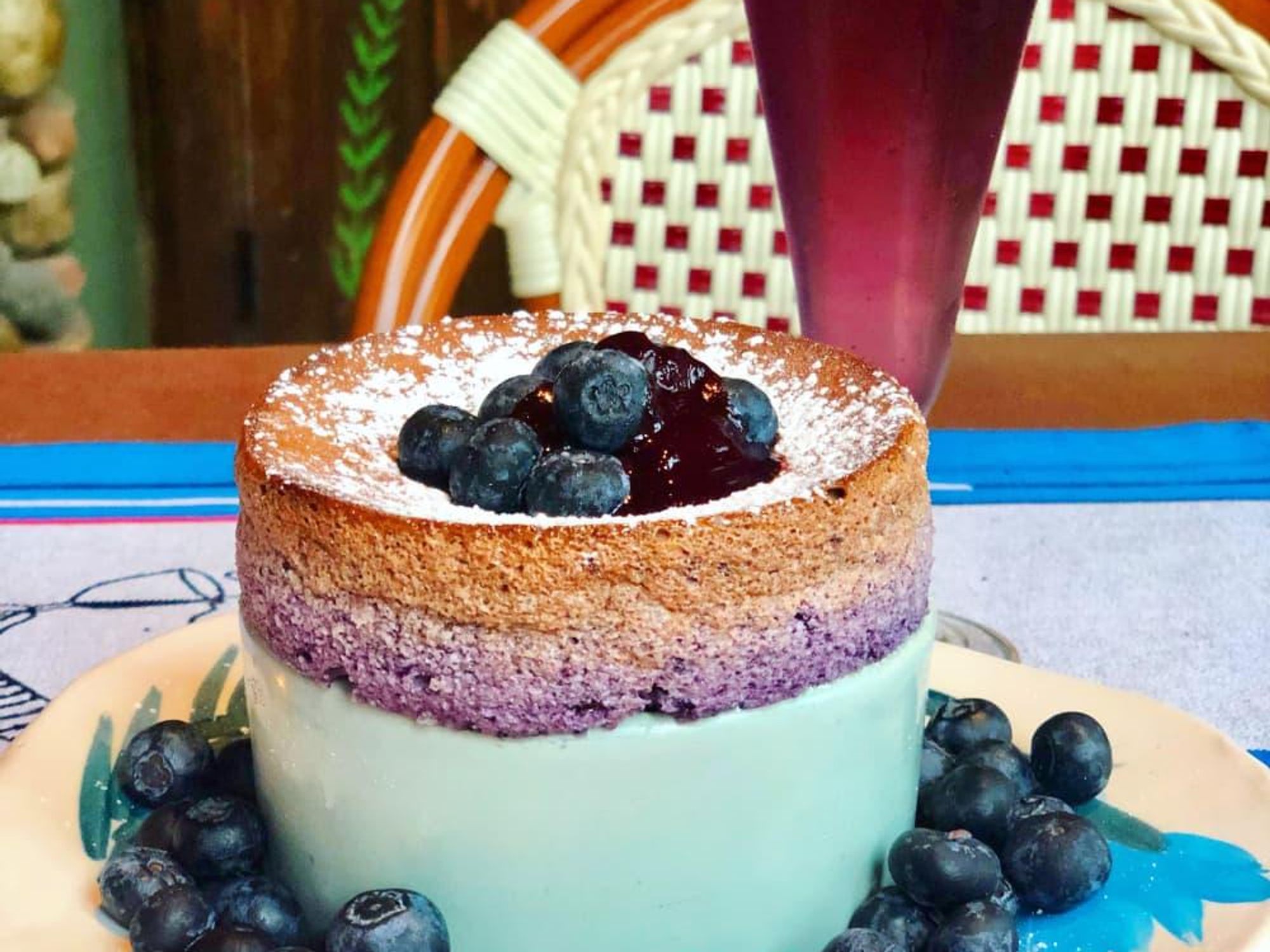 Rise Souffle and wine