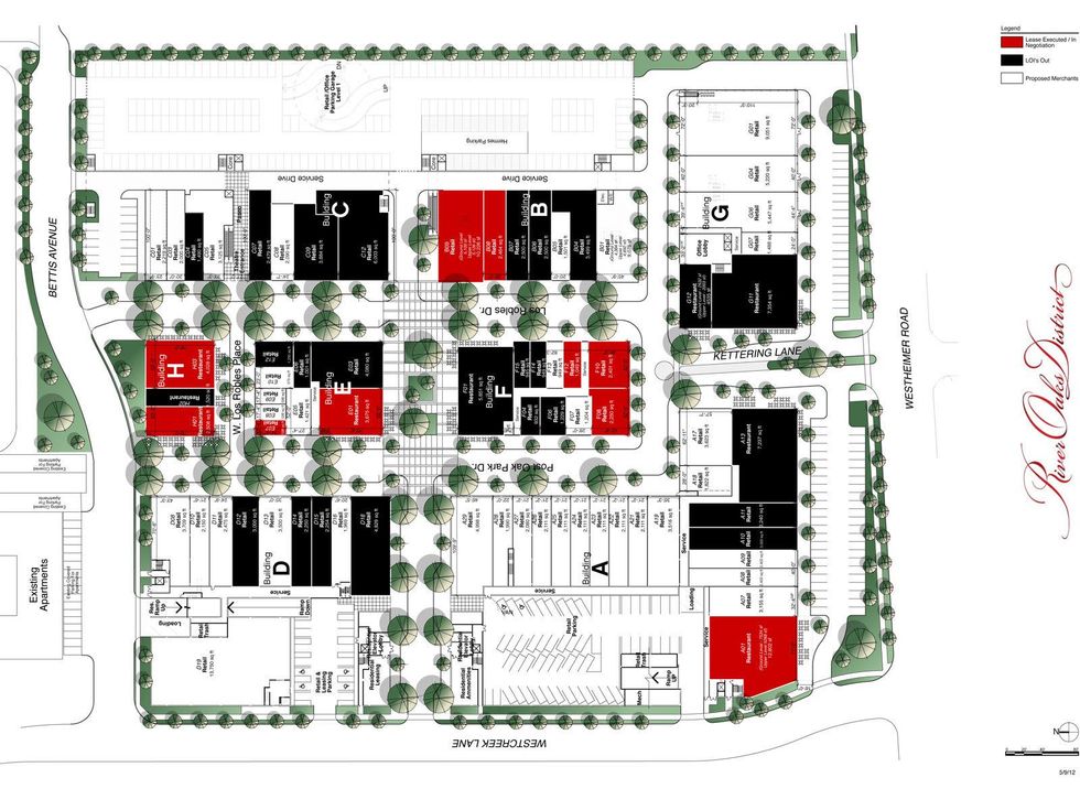 River Oaks District, 4444 Westheimer, site plan, December 2012
