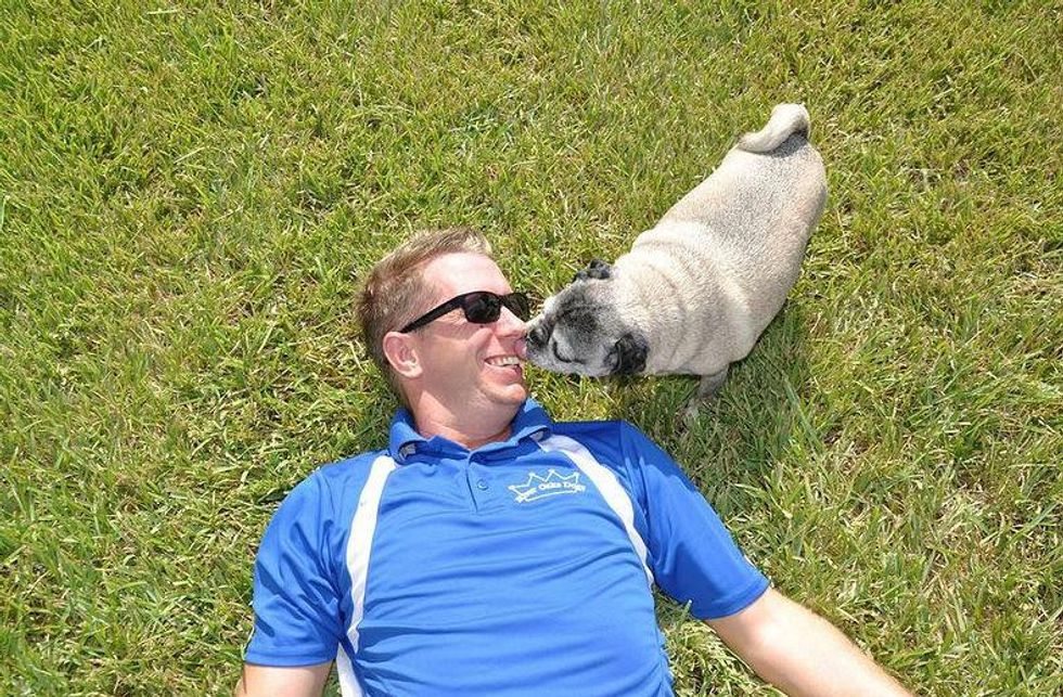 River Oaks Dogs Ryan Monceaux and his pug, Miles