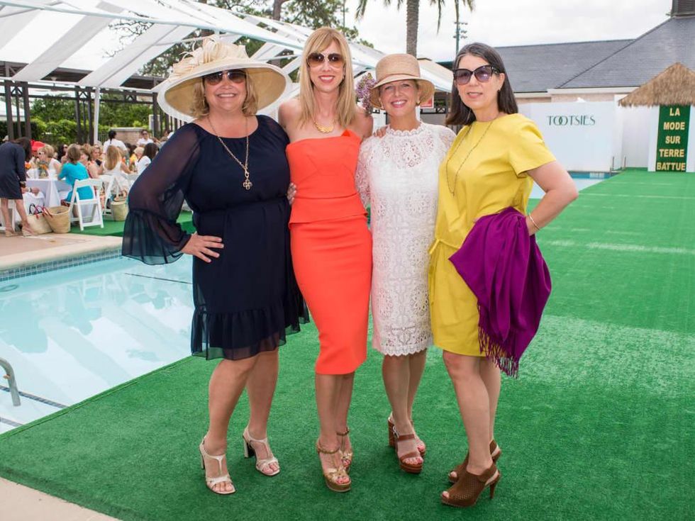 River Oaks Tennis Luncheon, April 2016, Julie Humphreys, Caroline Finkelstein, Libby Morrell, Susan Scotty
