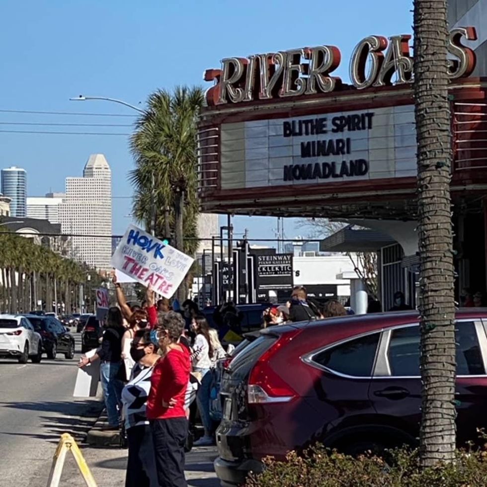 River Oaks Theatre protest Weingarten 2021