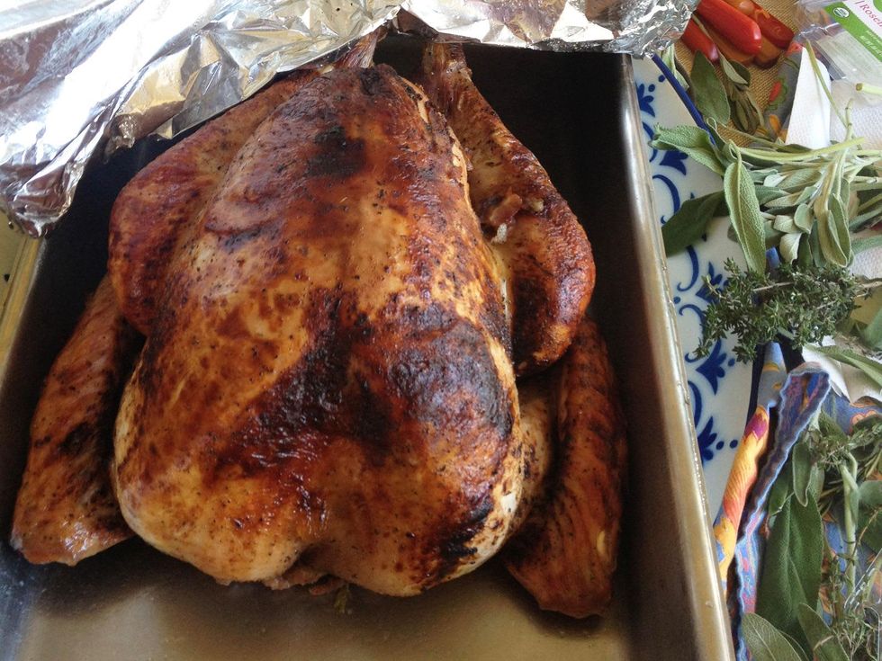 roasted turkey fresh out of the oven by Osteria Mazzantini