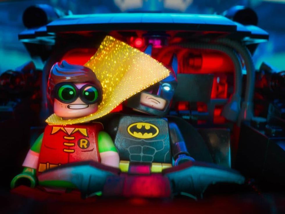 Robin (Michael Cera) and Batman (Will Arnett) in The LEGO Batman Movie