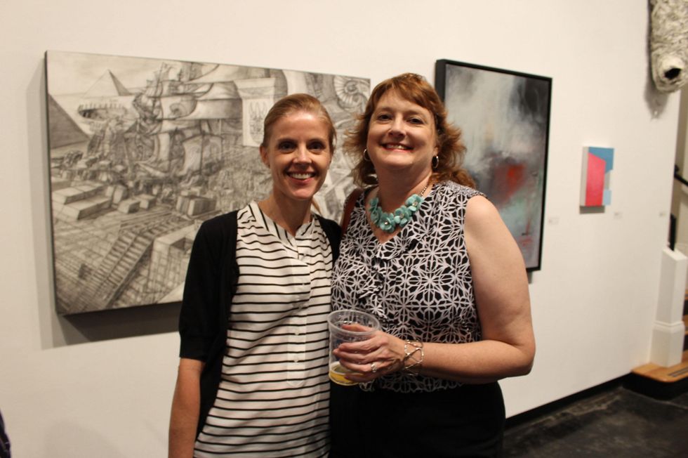 Robin Sher, left, and Cary Reeder at the Lawndale Big Show preview party July 2014