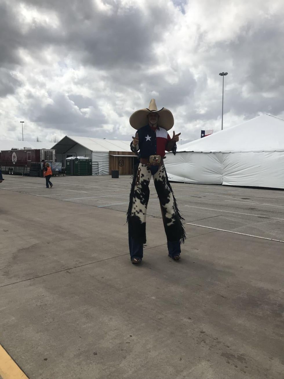 Rodeo barbecue cook-off tall cowboy