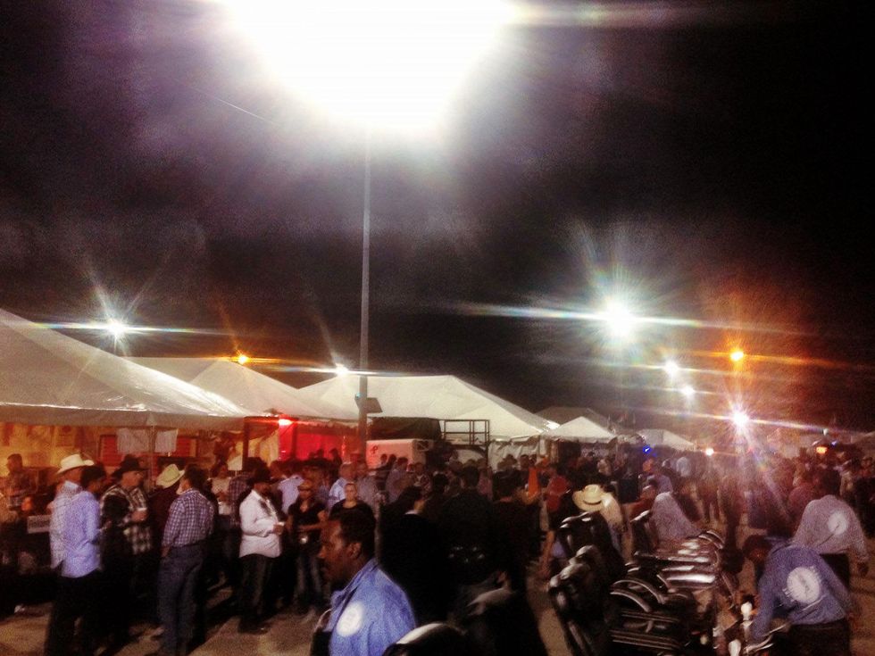 RodeoHouston, barbecue cook-off, February 2013, Crowds filled the rows of tents Thursday night