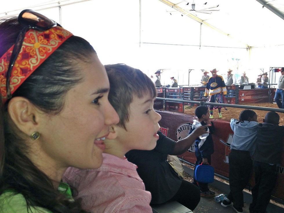 RodeoHouston, family friendly attractions, March 2013, watching mutton bustin'